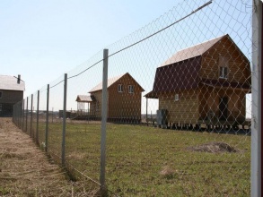 Забор из сетки рабицы в натяг с протяжкой арматуры 150 метров фото в Озёрах