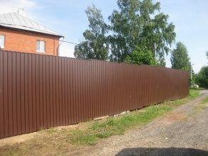 Забор из профнастила с забивными столбами 47 метров фото цена за метр под ключ