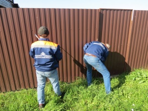 Забор из профнастила с утрамбовкой щебнем 79 метров фото в Озёрах